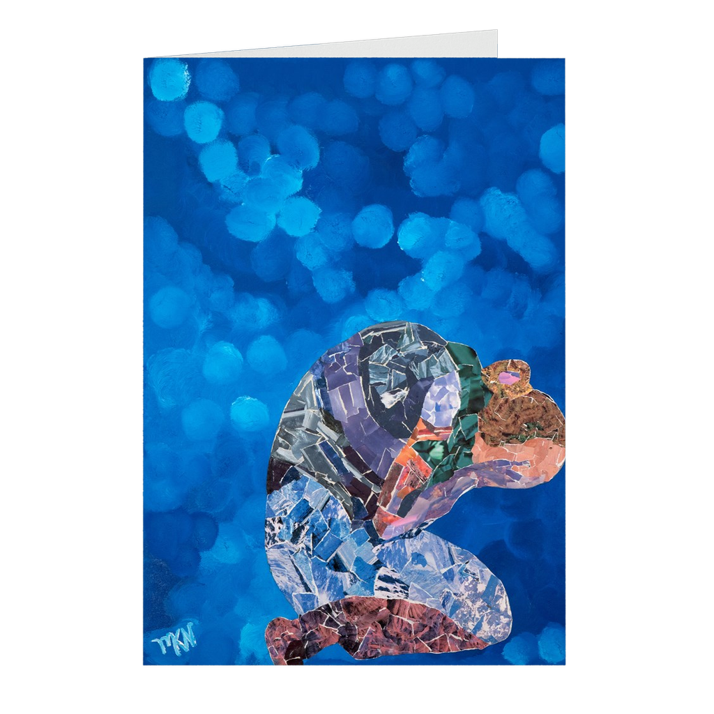 Meghan Nathanson Artistry woman folded collage art on folded greeting card