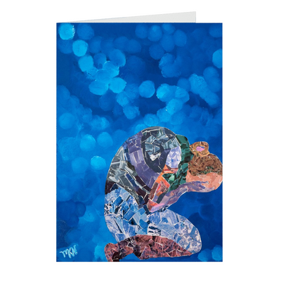 Meghan Nathanson Artistry woman folded collage art on folded greeting card