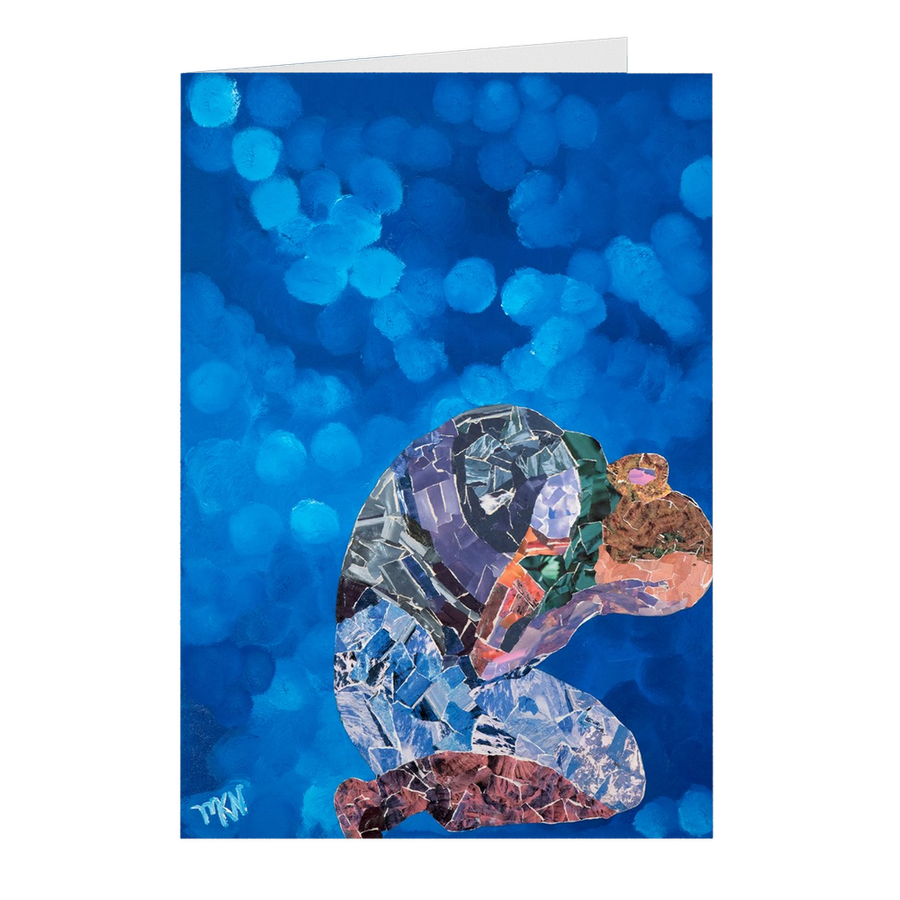 Meghan Nathanson Artistry woman folded collage art on folded greeting card