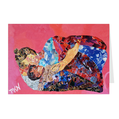 Meghan Nathanson Artistry a mother's touch collage art on folded greeting card