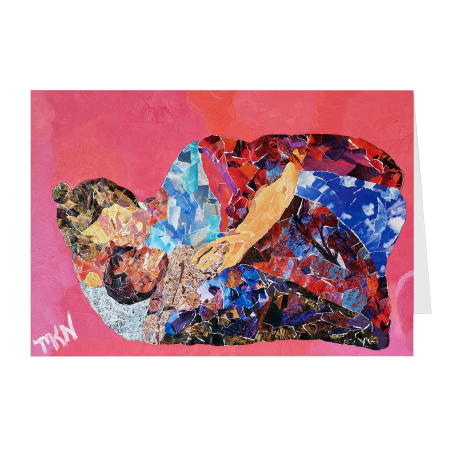 Meghan Nathanson Artistry a mother's touch collage art on folded greeting card