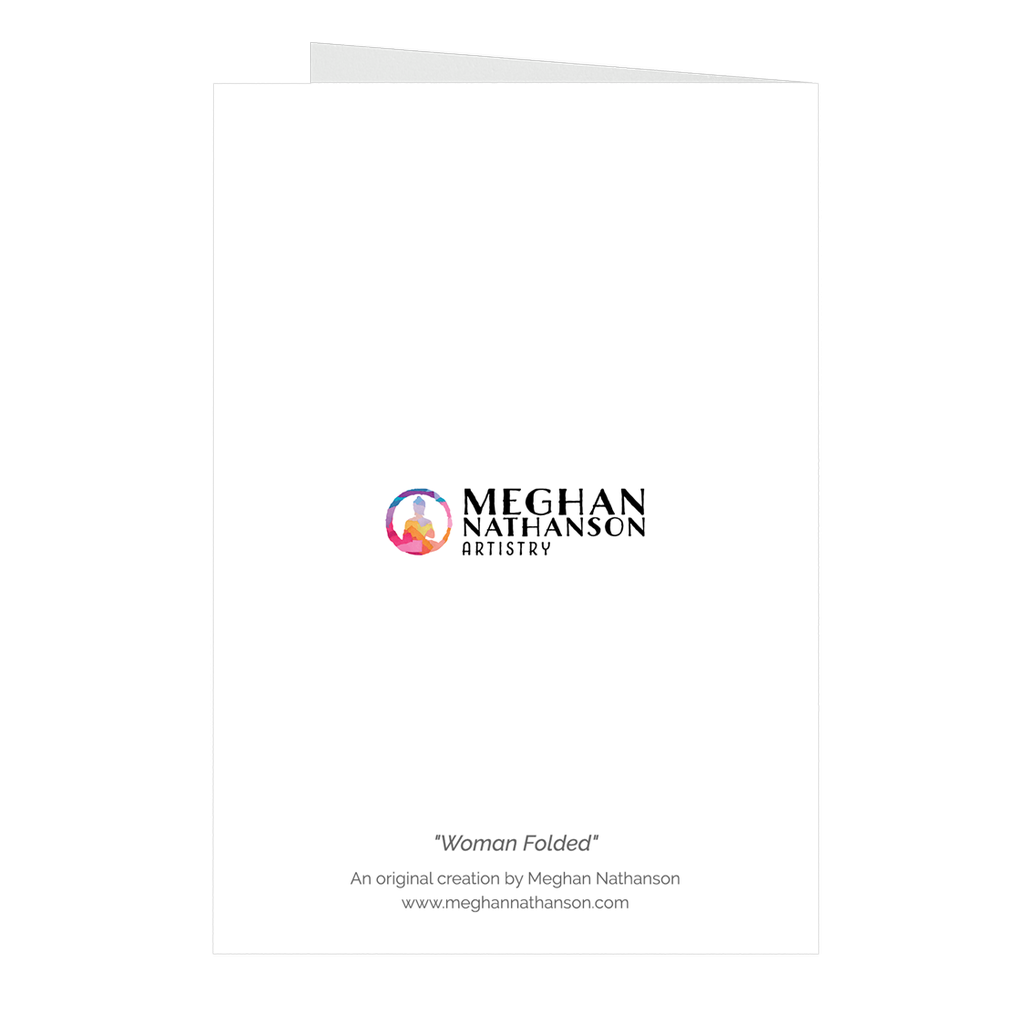 Meghan Nathanson Artistry woman folded collage art on folded greeting card