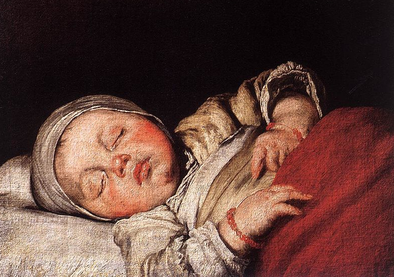 Painting of a child sleeping