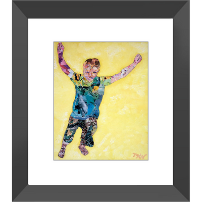 Meghan Nathanson Artistry child leaping collage art framed print