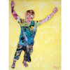 Meghan Nathanson Artistry child leaping collage art on metal print