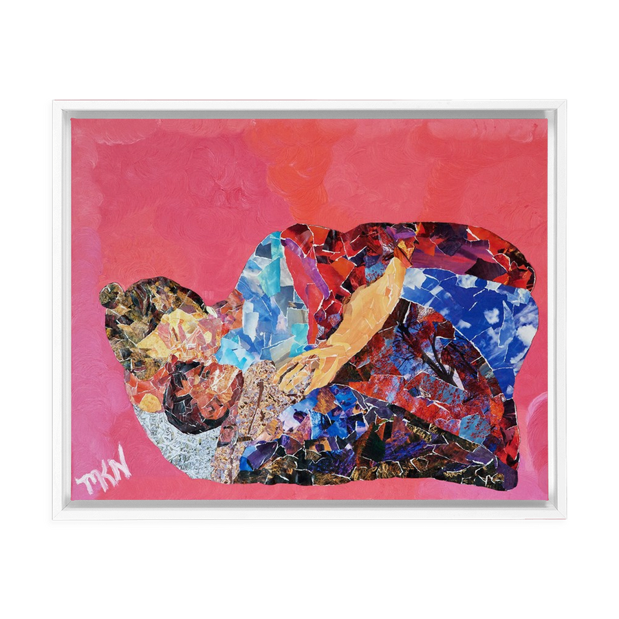 Meghan Nathanson Artistry a mother's touch collage art on canvas wrap framed