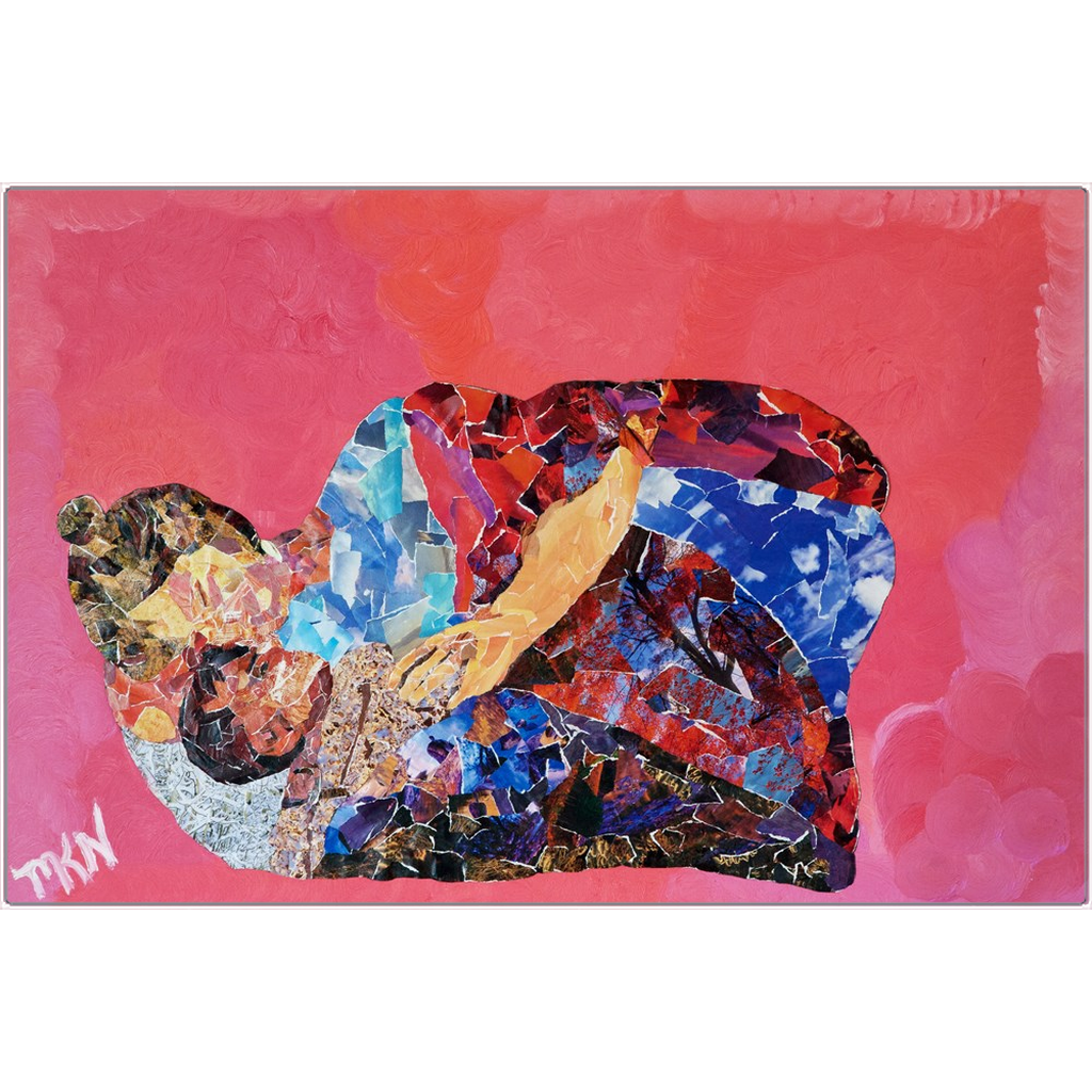 Meghan Nathanson Artistry a mother's touch collage art on metal print