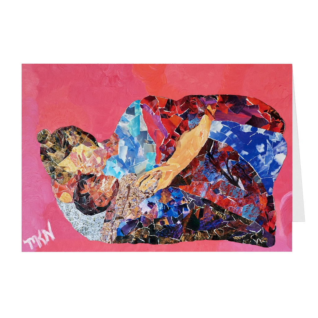 Meghan Nathanson Artistry a mother's touch collage art on folded greeting card