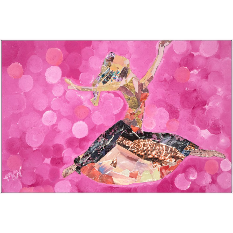 Meghan Nathanson Artistry woman dancing collage art on metal print