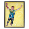 Meghan Nathanson Artistry child leaping collage art on canvas wrap framed