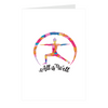 Meghan Nathanson Artistry Artistry All is Well multicolor design yoga warrior pose on folded greeting card