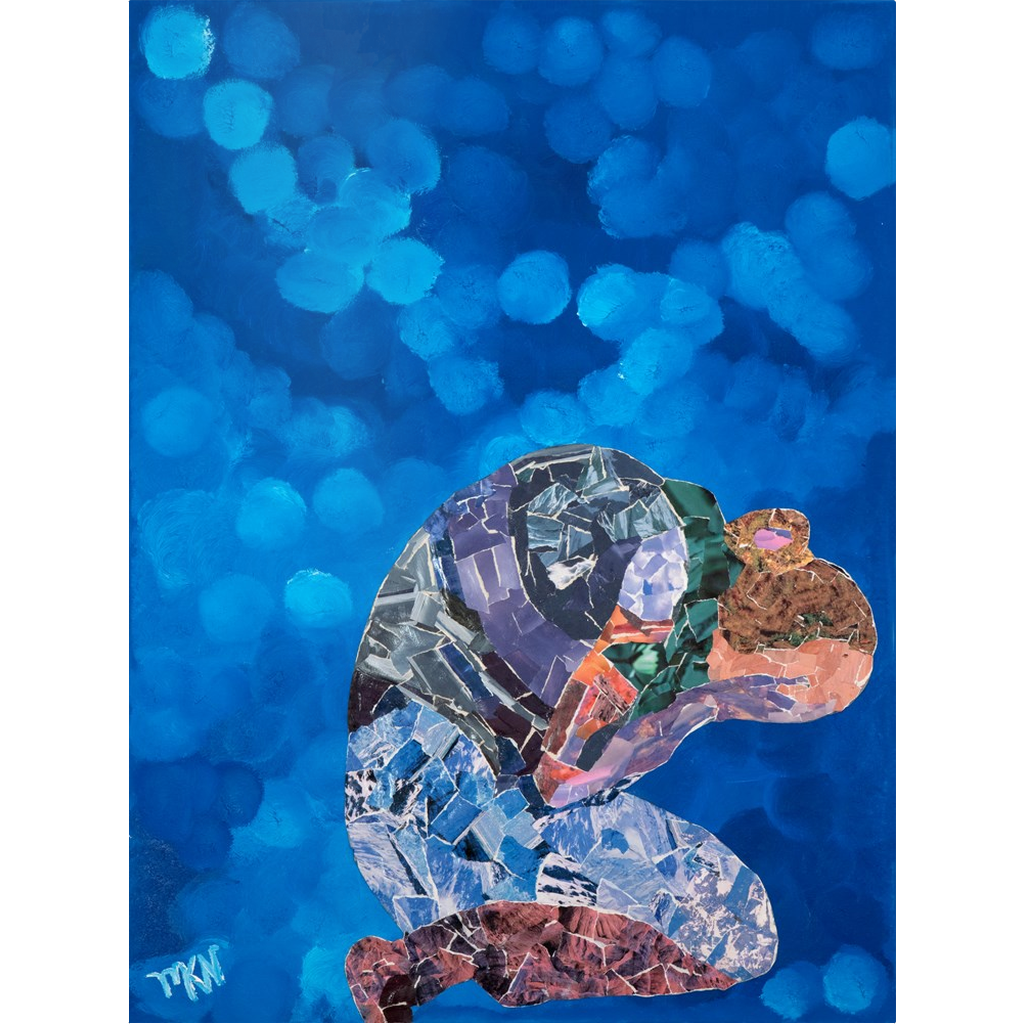 Meghan Nathanson Artistry woman folded collage art on metal print