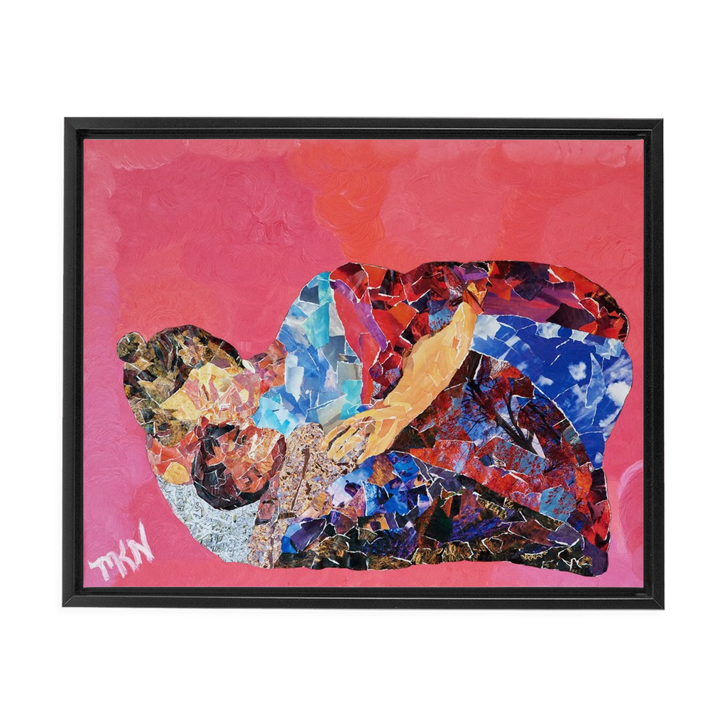 Meghan Nathanson Artistry a mother's touch collage art on canvas wrap framed