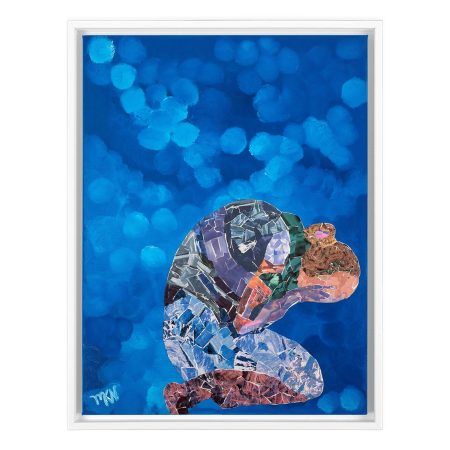 Meghan Nathanson Artistry woman folded collage art on canvas wrap framed