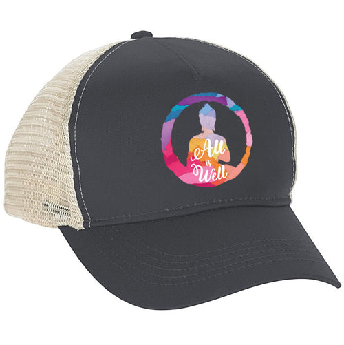 Meghan Nathanson Artistry All is Well multicolor design trucker hat