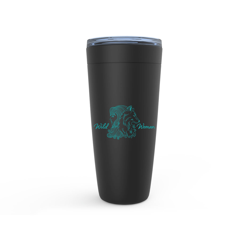 Meghan Nathanson Artistry Wild Woman aqua design 20oz. insulated viking tumbler