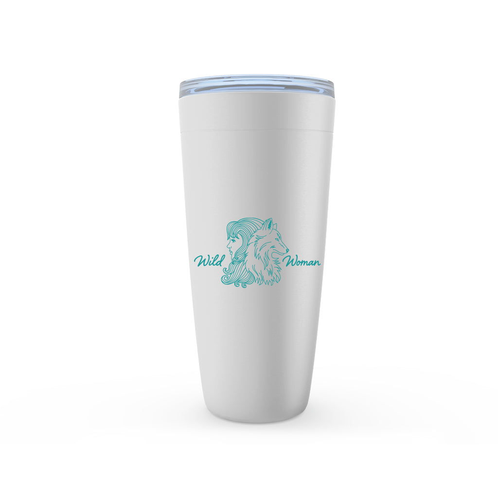 Meghan Nathanson Artistry Wild Woman aqua design 20oz. insulated viking tumbler